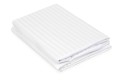 Pościel adamaszkowa pasek 1 cm 200x220+2x70x80 Biała Premium