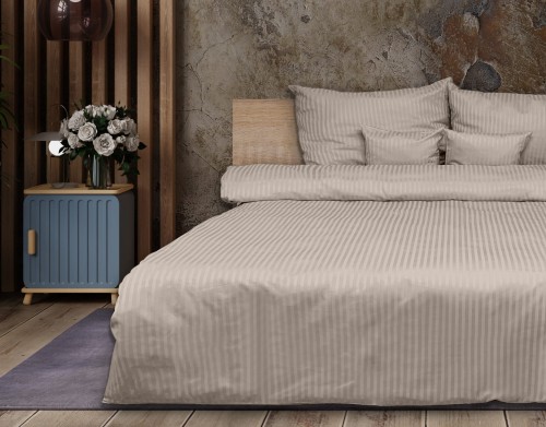 Pościel adamaszkowa 200x220+2x70x80 Beżowa Premium