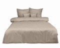 Pościel adamaszek pasek 200x220+2x70x80 Beżowa Premium