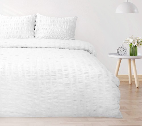 Pościel gofrowana bawełniana 200x220+2x70x80 Biała