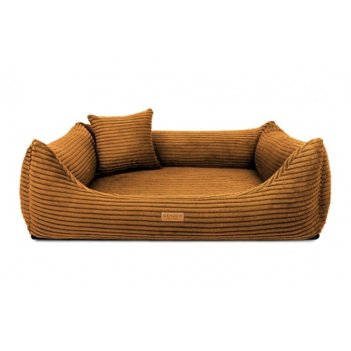 Legowisko dla psa z materacem ortopedycznym RIMINI musztardowe