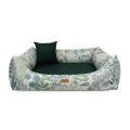 Legowisko dla psa ortopedyczne liście zielone MODENA plamoodporne