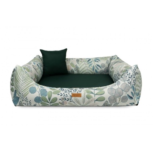 Legowisko dla psa ortopedyczne liście zielone MODENA plamoodporne