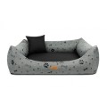 Legowisko dla psa ortopedyczne szare w kości MODENA plamoodporne