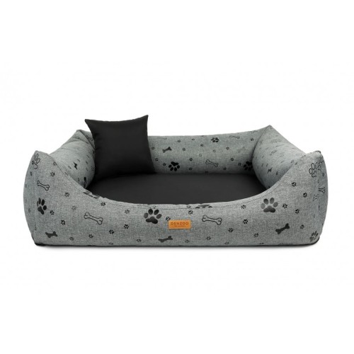 Legowisko dla psa ortopedyczne szare w kości MODENA plamoodporne