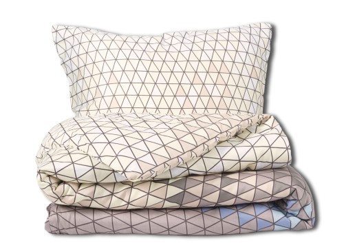 Pościel satynowa 160x200+2x70x80 Trójkąty 62A Exclusive