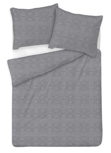 Pościel satyna bawełniana 200x220+2x70x80 Grafitowa 64A Exclusive