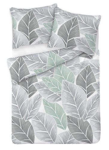 Pościel satynowa 200x220+2x70x80 Liście 57A Exclusive