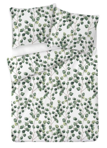 Pościel satynowa 200x220+2x70x80 Eukaliptus 55A Exclusive