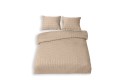 Pościel satyna gofrowana 200x220+2x70x80 Beżowa, Piaskowa Boho