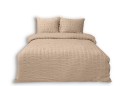 Pościel gofrowana bawełniana 200x220+2x70x80 Beżowa rustykalna