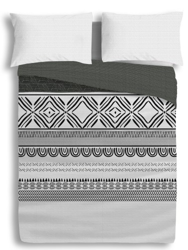 Pościel flanelowa 160x200 z bawełny biało czarna Glamour F91