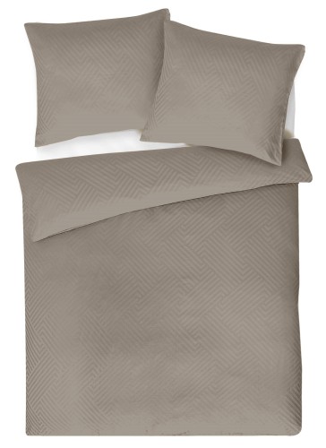 Pościel z adamaszku 160x200+2x70x80 geometryczny wzór Jednokolorowa Brąz