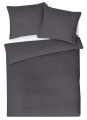 Pościel z adamaszku 160x200+2x70x80 geometryczny wzór Jednokolorowa Grafitowa