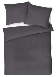 Pościel z adamaszku 160x200+2x70x80 geometryczny wzór Jednokolorowa Grafitowa