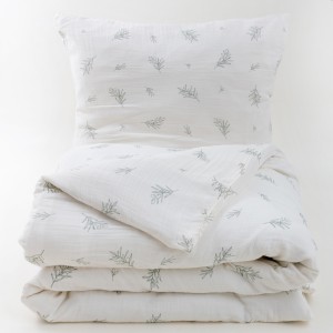 Pościel bawełniana muślinowa 140x200+70x90 Gałązki Boho 01 Muślin
