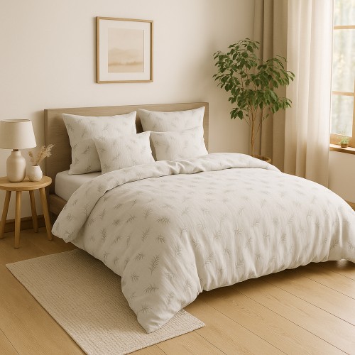 Pościel muślinowa 200x220+2x70x80 Gałązki Boho 01 Muślin