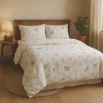 Pościel muślinowa 200x220+2x70x80 Motyle Boho 03 Muślin