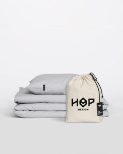 Pościel 200x220 bawełniana jasno szara Premium Pure Hop Design