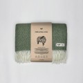 Koc wełniany butelkowa zieleń RURU 100% wełna z Nowej Zelandii Hop Design