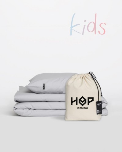Pościel dziecięca 90x120 + 40x60 do łóżeczka jasno szary KIDS PURE Hop Design