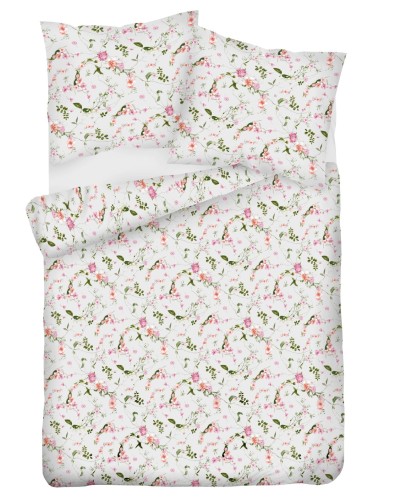 Pościel satyna bawełniana 160x200+2x70x80 kwiatki 42A Exclusive