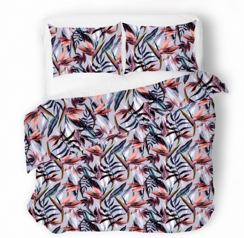 Pościel satyna bawełniana 140x200+70x80 rajski ptak 48A Exclusive NEW