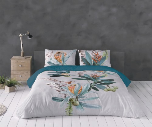 Pościel z bawełny egipskiej 160x200+2x70x80 Kwiaty Exotic 14 perkal Prestige