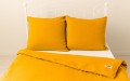 Pościel muślin bawełniany 200x220+2x70x80 Musztardowa, Miodowa Naturalna Muślin