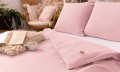 Pościel muślinowa 200x220+2x70x80 różowa Naturalna Muślin