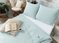 Pościel muślinowa 160x200+2x70x80 jasny turkus Naturalna Muślin
