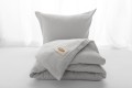 Pościel muślinowa 160x200+2x70x80 Szara Jasna Naturalna Muślin