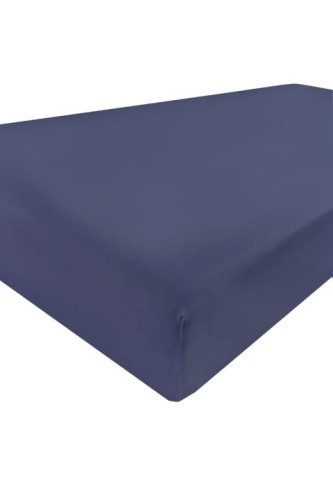 Prześcieradło satynowe z gumką 120x200 Granatowe GOLD